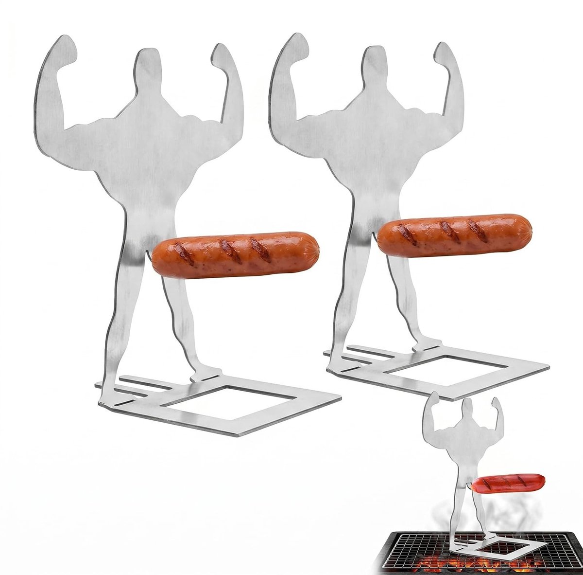 Hot Dog Standaard - 2 Stuks voor Barbecue