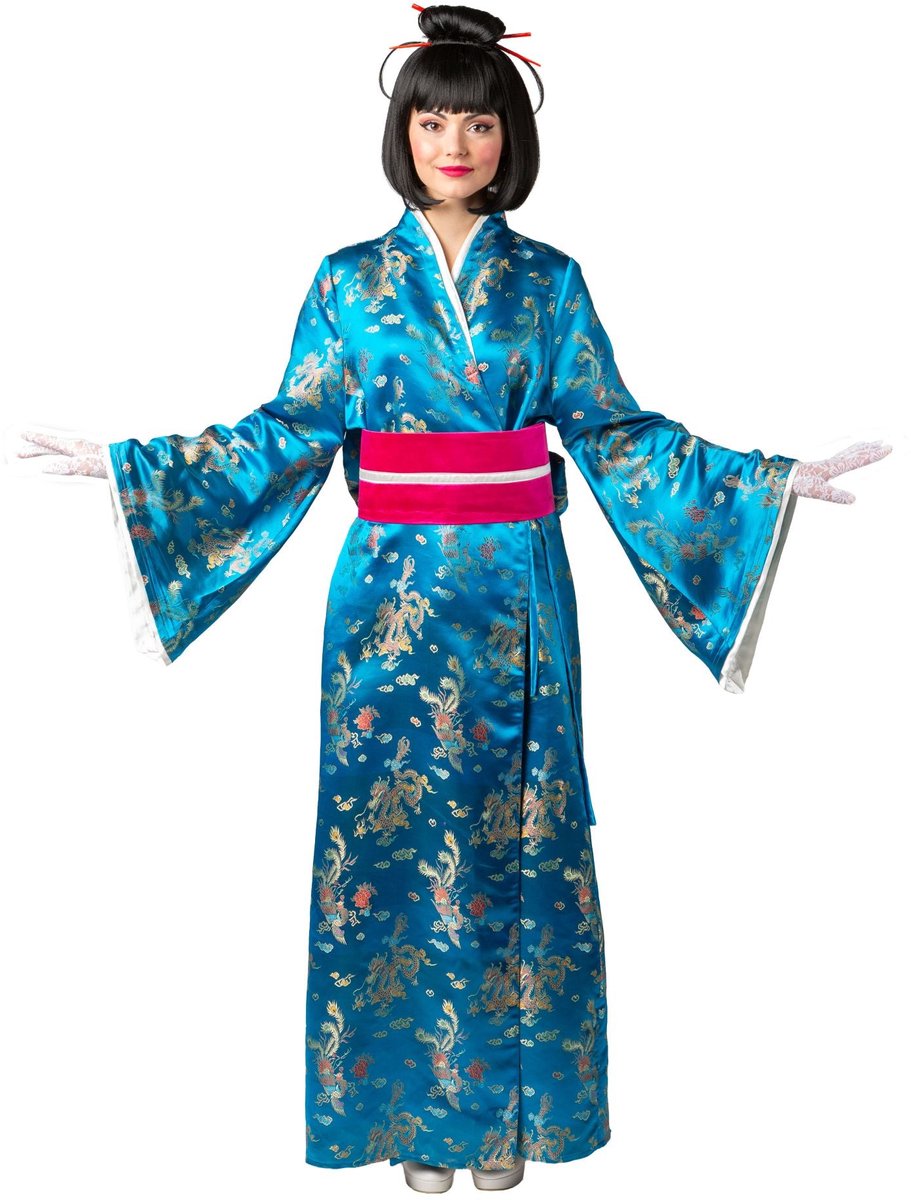Kimono Keizerin van de Jade Draak Turquoise - Maat L/XL