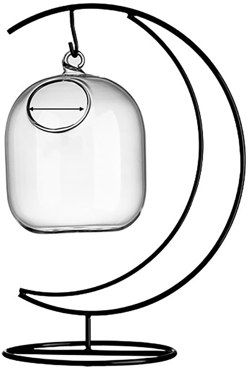 Cocktailglas met ijzeren standaard - Transparant vierkant