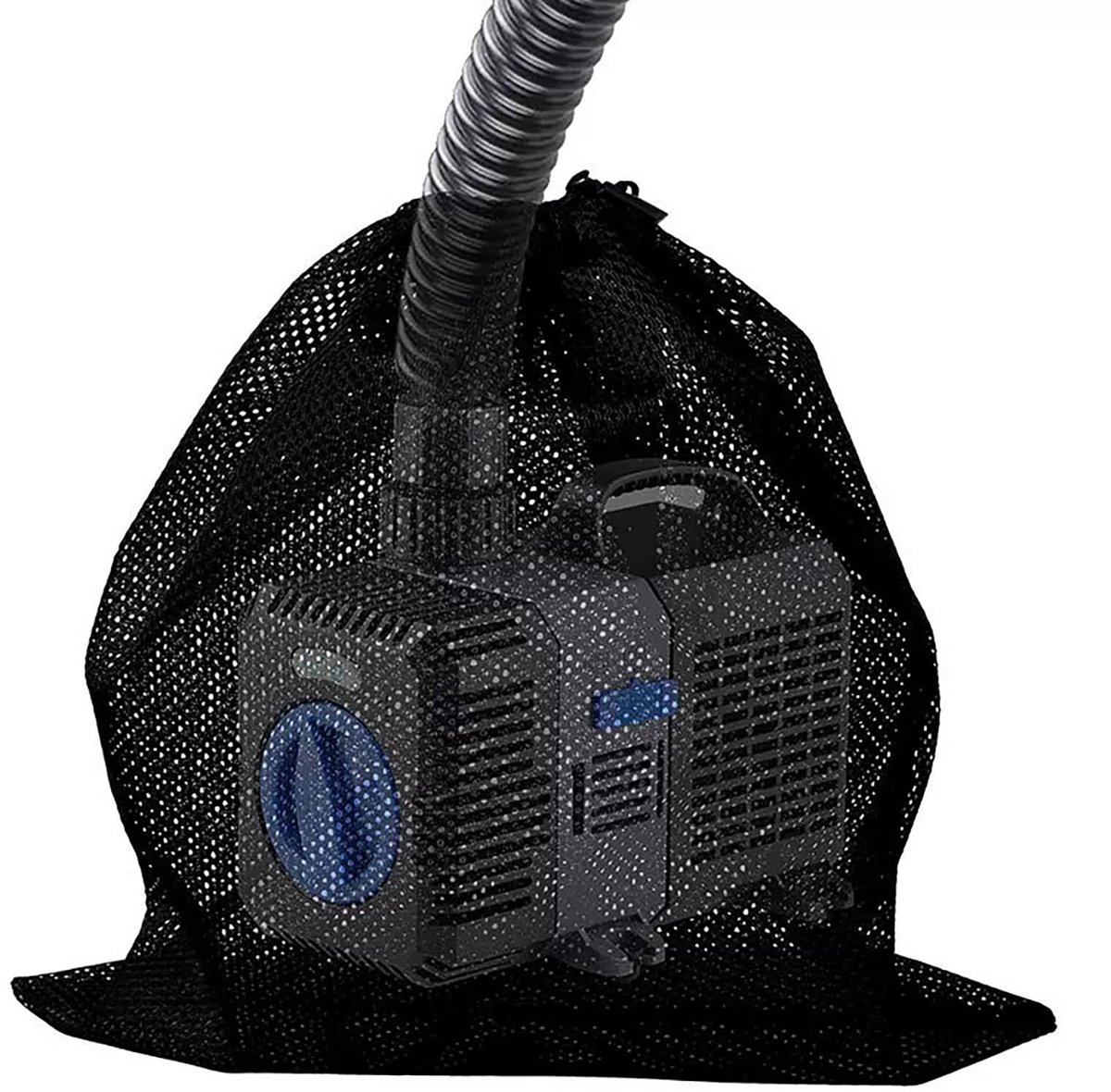 Waterpompfilterzak - Zwarte mesh-barrièretas met trekkoordsluiting - 60x60 cm (5-pack)