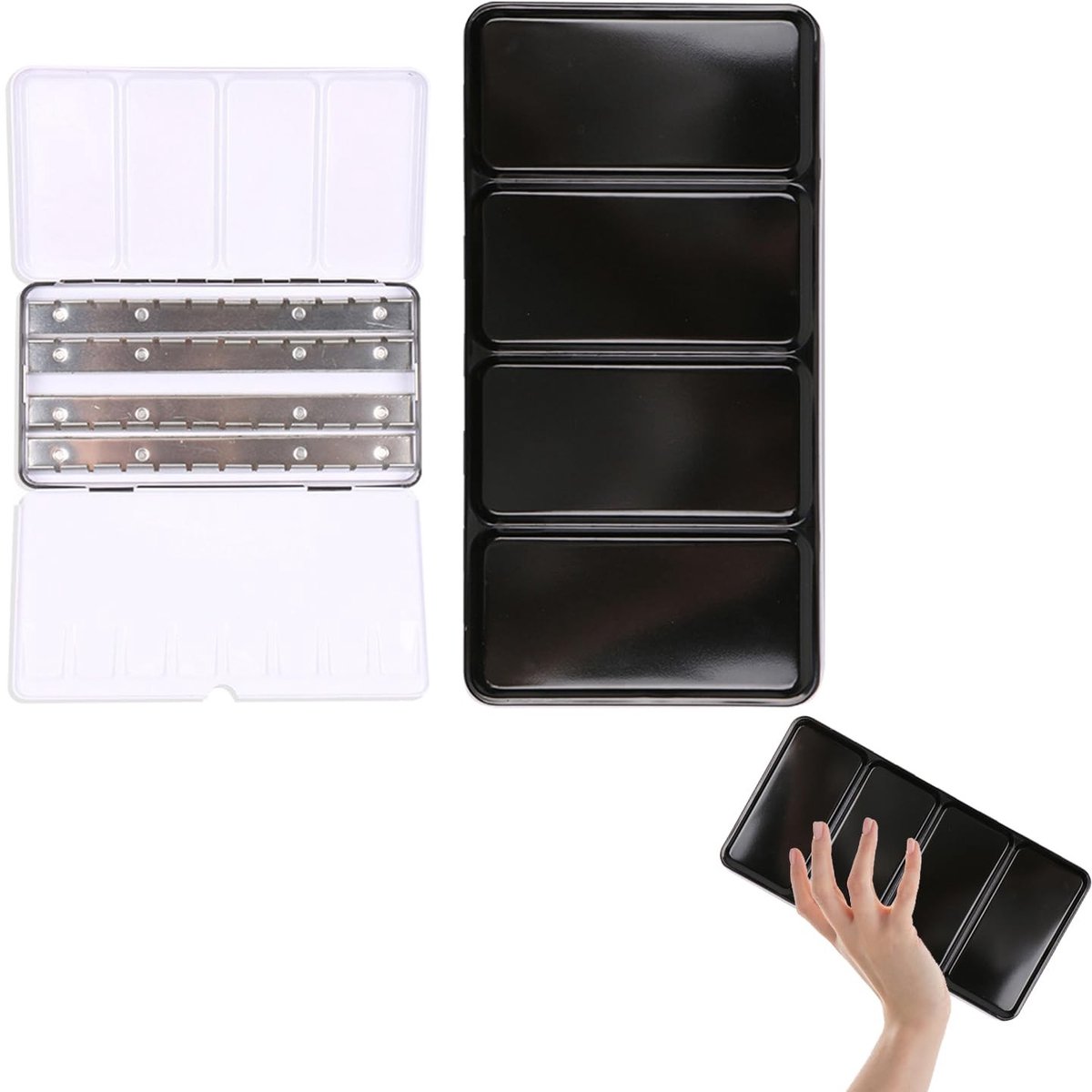 Watercolor Box - Lege Metalen Pannen Set voor 48 Half of 24 Hele Containers