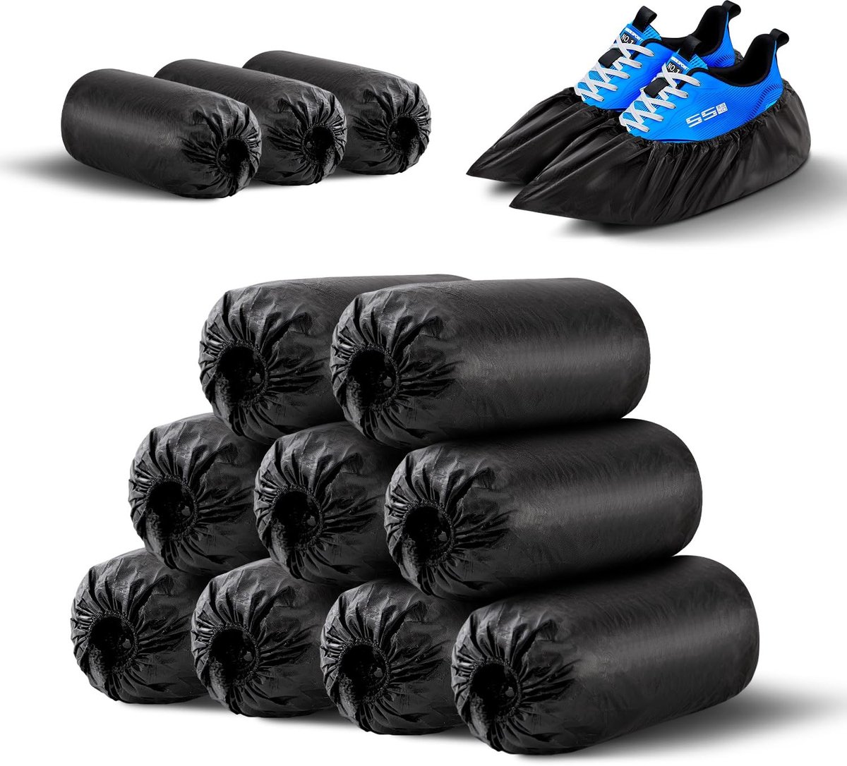 Wegwerp Schoenhoezen Antislip - 100 Stuks - Zwart