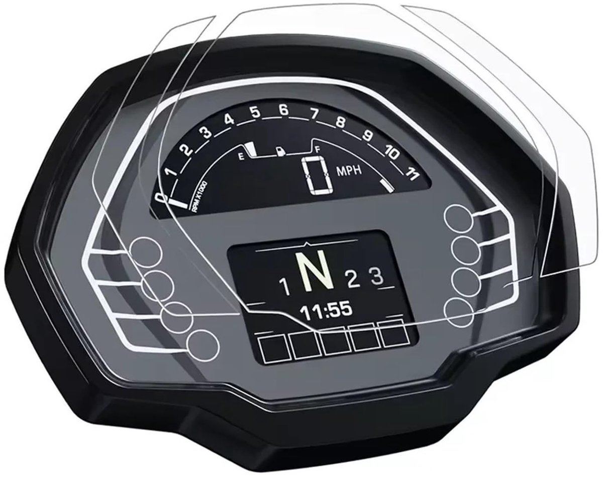 Tachobeschermfolie voor motorfiets - Antikras TPU - 2 set