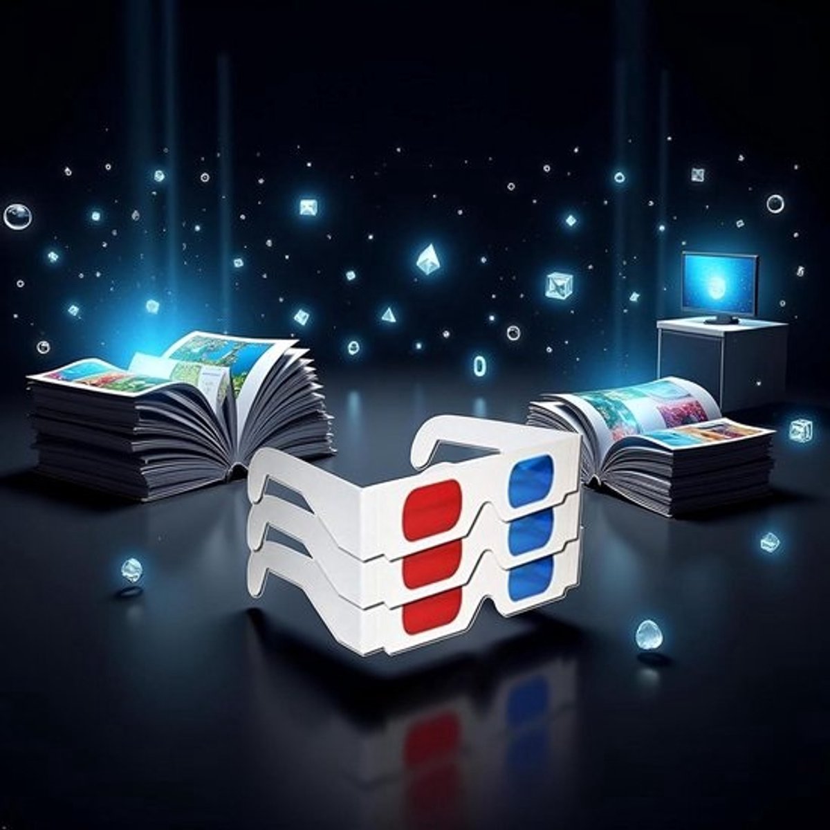3D Stereobrillen - Kartonnen Brillen - Film Kijken - Opvouwbaar Ontwerp - 3 Stuks - Blauw Rood