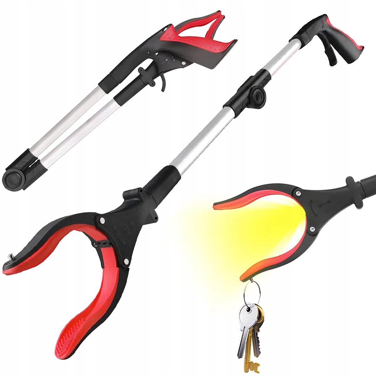 Afvalgrijper/Grijptang - Grijper - Grijphulp - 81,5 cm - Opvouwbaar - Magnetisch - 81 cm - LED-verlichting - Zonder Bukken - Grijpstok Voor Ouderen & Mobiliteitshulp - Voor Afval en Kleine Voorwerpen