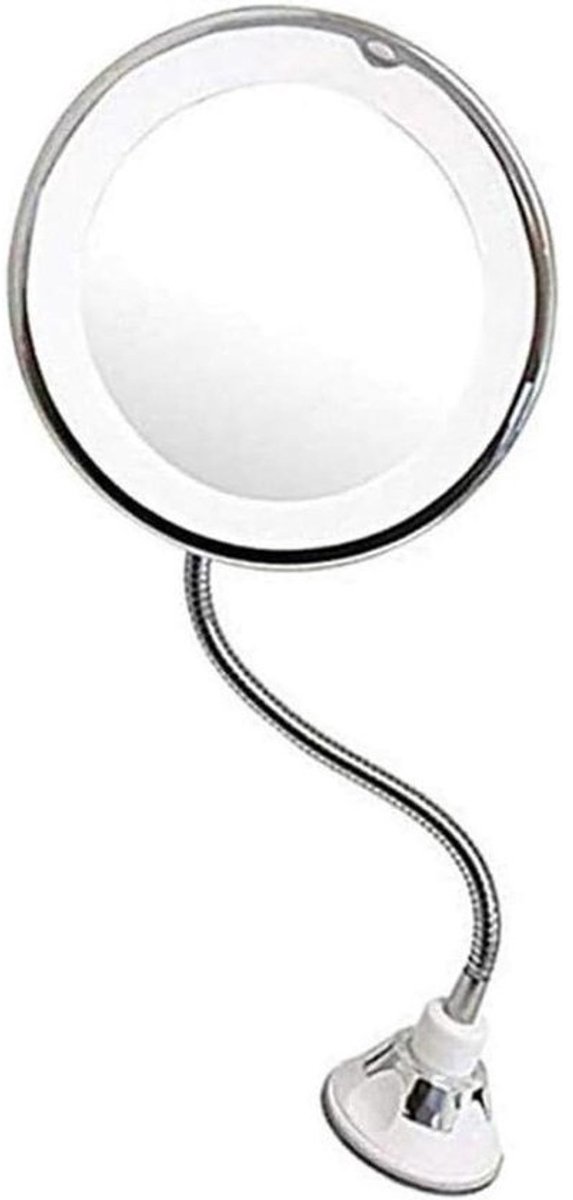 Vergrootglas Aanrecht Spiegel - Make-up Spiegel - Nauwkeurig OpMaken - 360 Graden Rotatie - 10x Vergroting - Wit