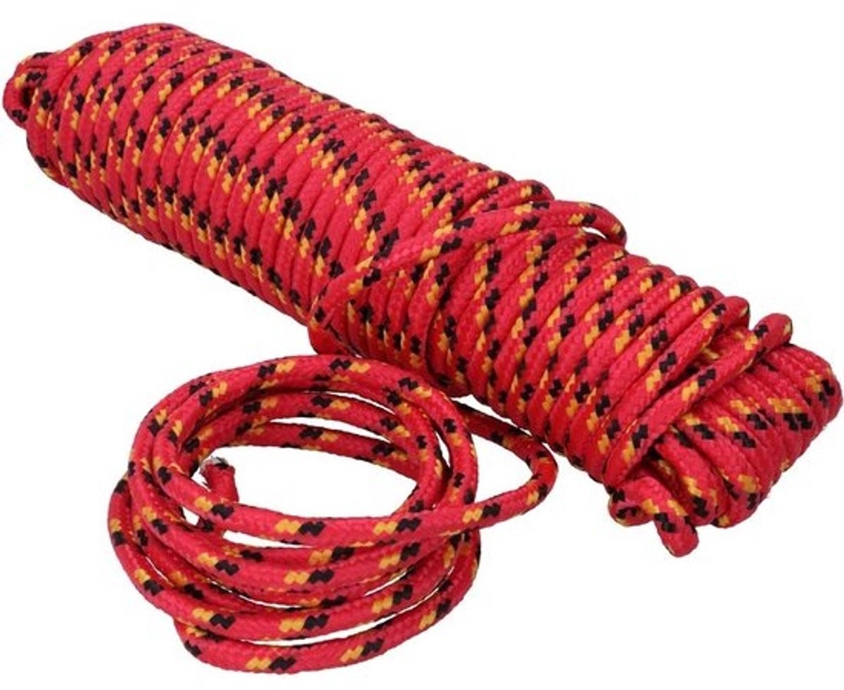 Nylon Touw - Universele Koord - Lading Beveiligen - Scheurvast Verrottingsvrij - 10 mm x 30 m - Rood
