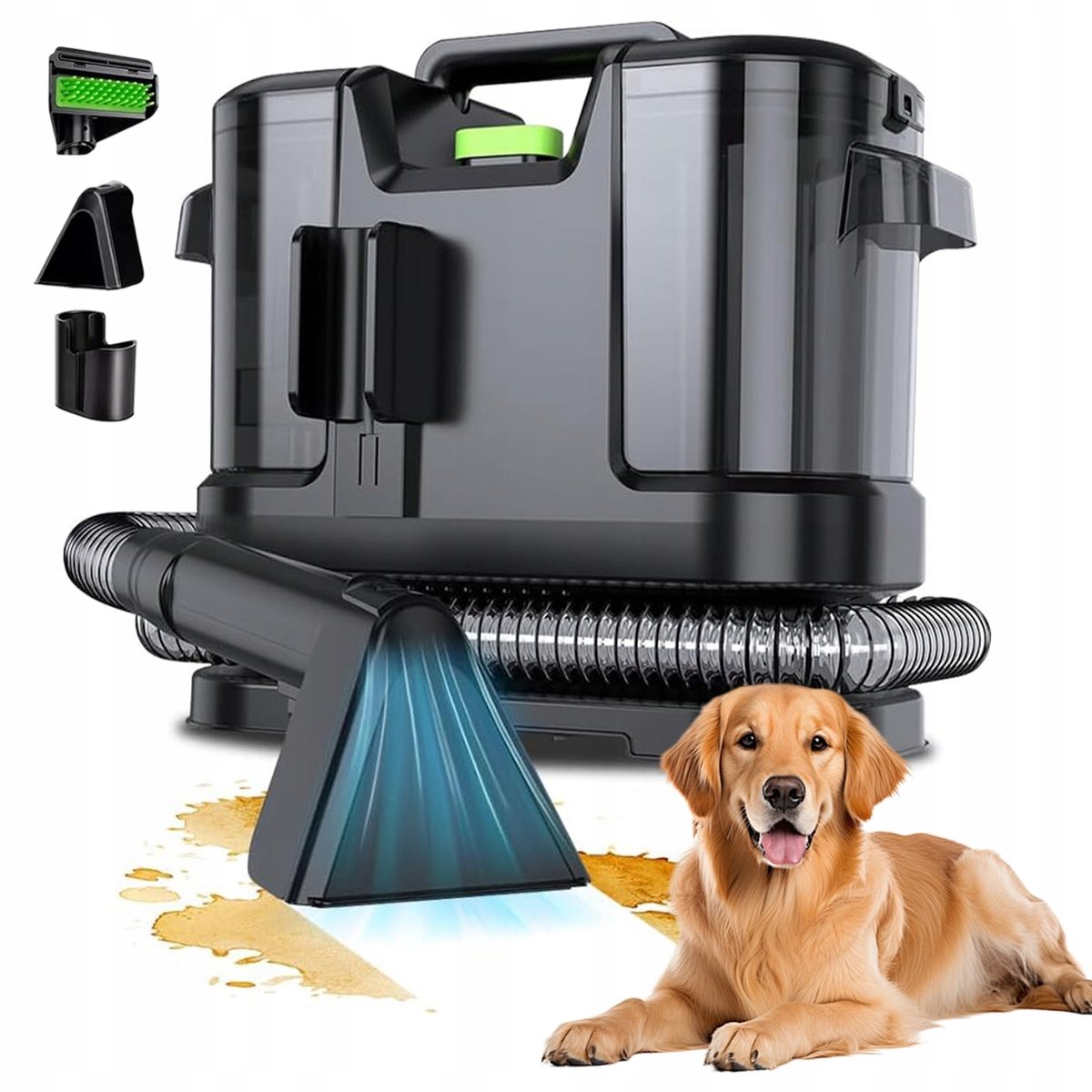 Tapijtreiniger - Draagbare Vlekkenreiniger - Waterstofzuiger - Zetelreiniger - Bank Reiniger Machine - Meubelreiniger - Matrasreiniger - Nat/Droog - 12 kPa - Dubbele Watertank 1,8L/0,8L - Voor Bank & Matras & Autostoel