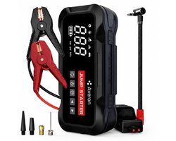 Averon® 12V 4-in-1 Jumpstarter voor Auto met Compressor - 4000A / 24.000 mAh Powerbank - Startkabels - Jumpstarters - 22.5W Snellader USB C - Bandenpomp - LED Zaklamp - Noodpakket - Alle Voertuigen - Booster - Incl. Opberghoes