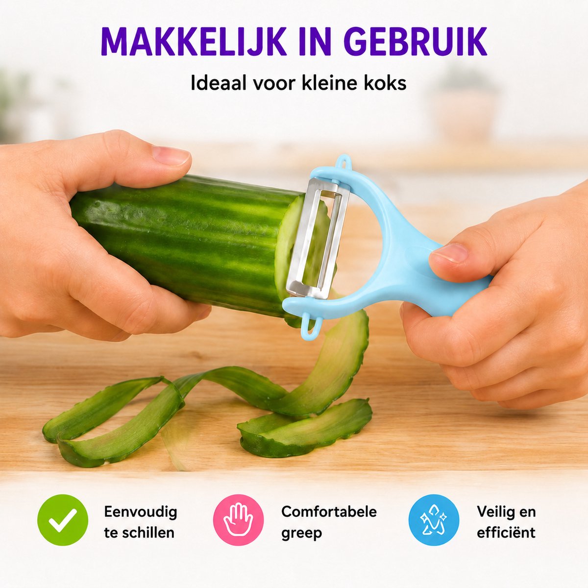 Joybelli® Kinderkeuken Set 14-delig | Kindermessen | Snijplank | Dunschiller | Uitsteekvormpjes | Veilig Kookgerei voor Kinderen — afbeelding 2