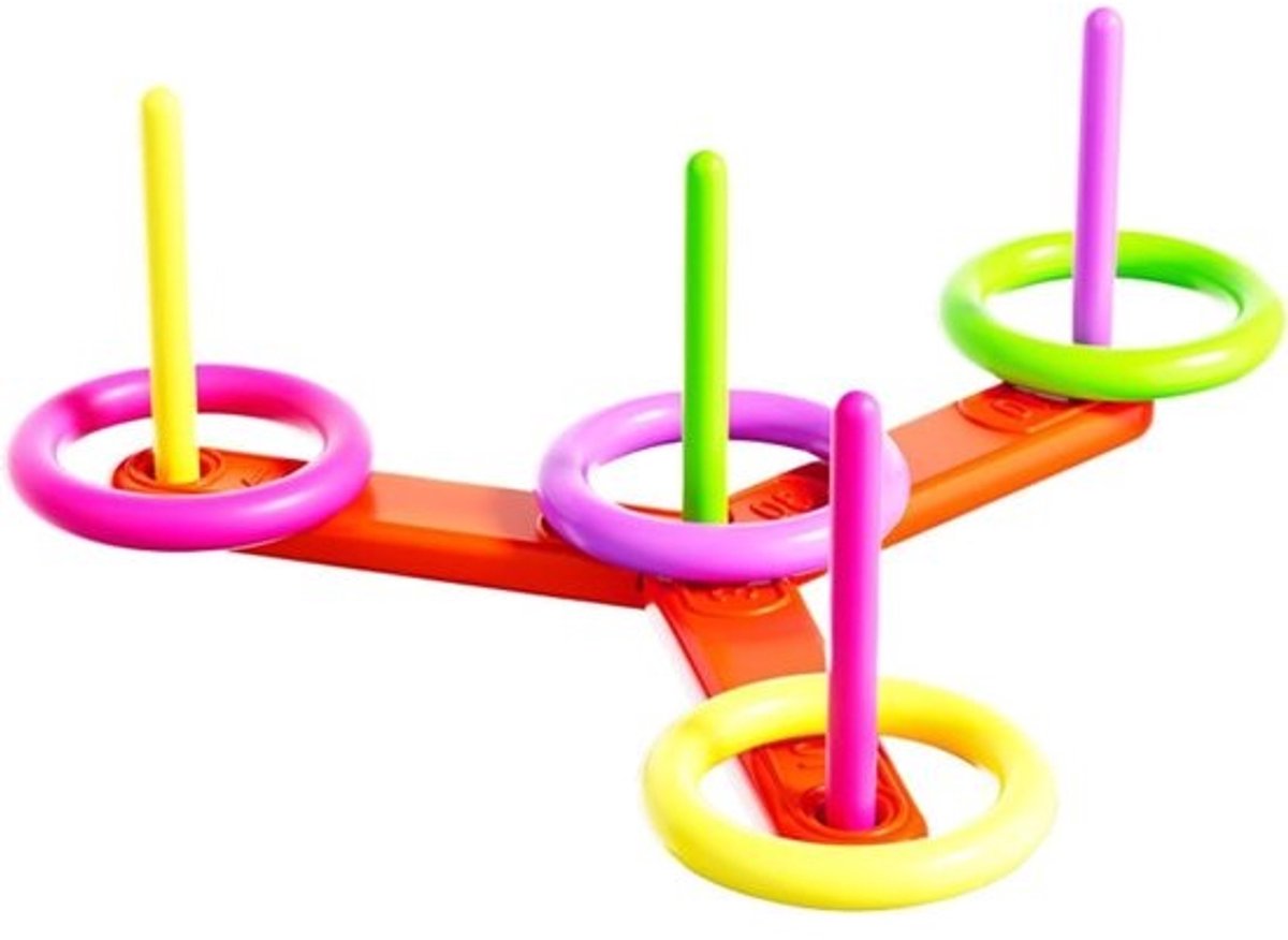 Ringwerpspel - Haken spel - Actief buiten spelen - Veilig ronde ontwerp - 38 x 38 x 17.5 cm - Multi