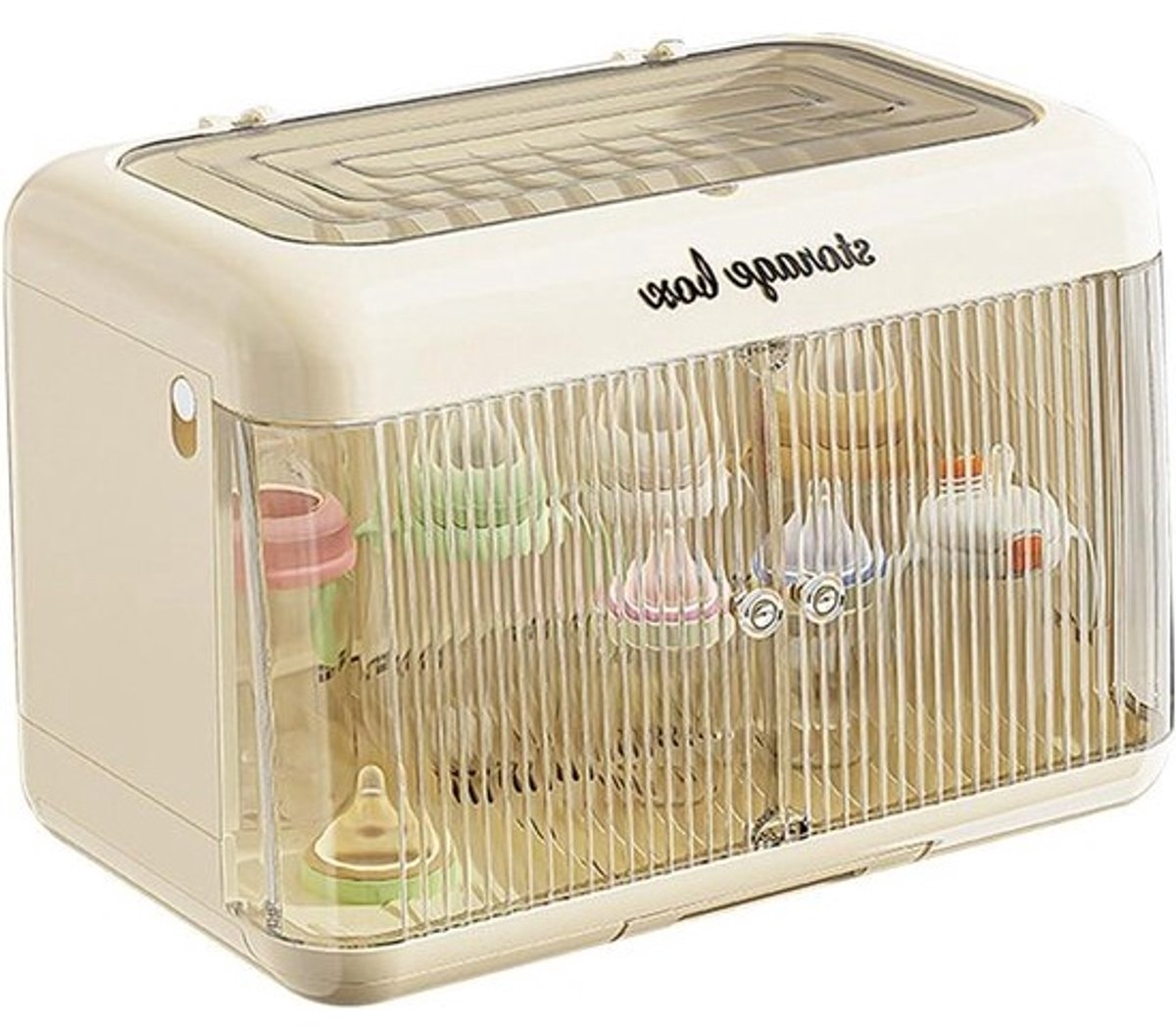 Baby Fles Organizer - Flessenhouder Droogrek - Flessen Drogen - Stofbestendige Hoes - 14 x 275 x 14 cm - Romig