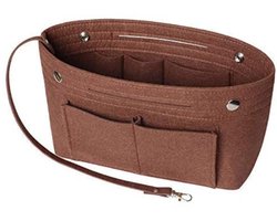 Tote Bag Organizer - Handtas organizer - Mini Bag in Bag - Tas Organizer - Tasorganizer - Maat S - Geschikt voor Shoppers & Tote Bags - Bruin - 24 x 9 x 16 cm