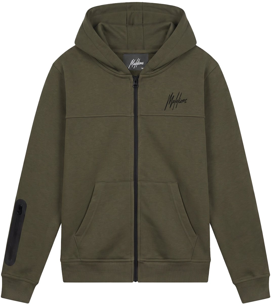 Malelions counter hooded vest in de kleur groen.