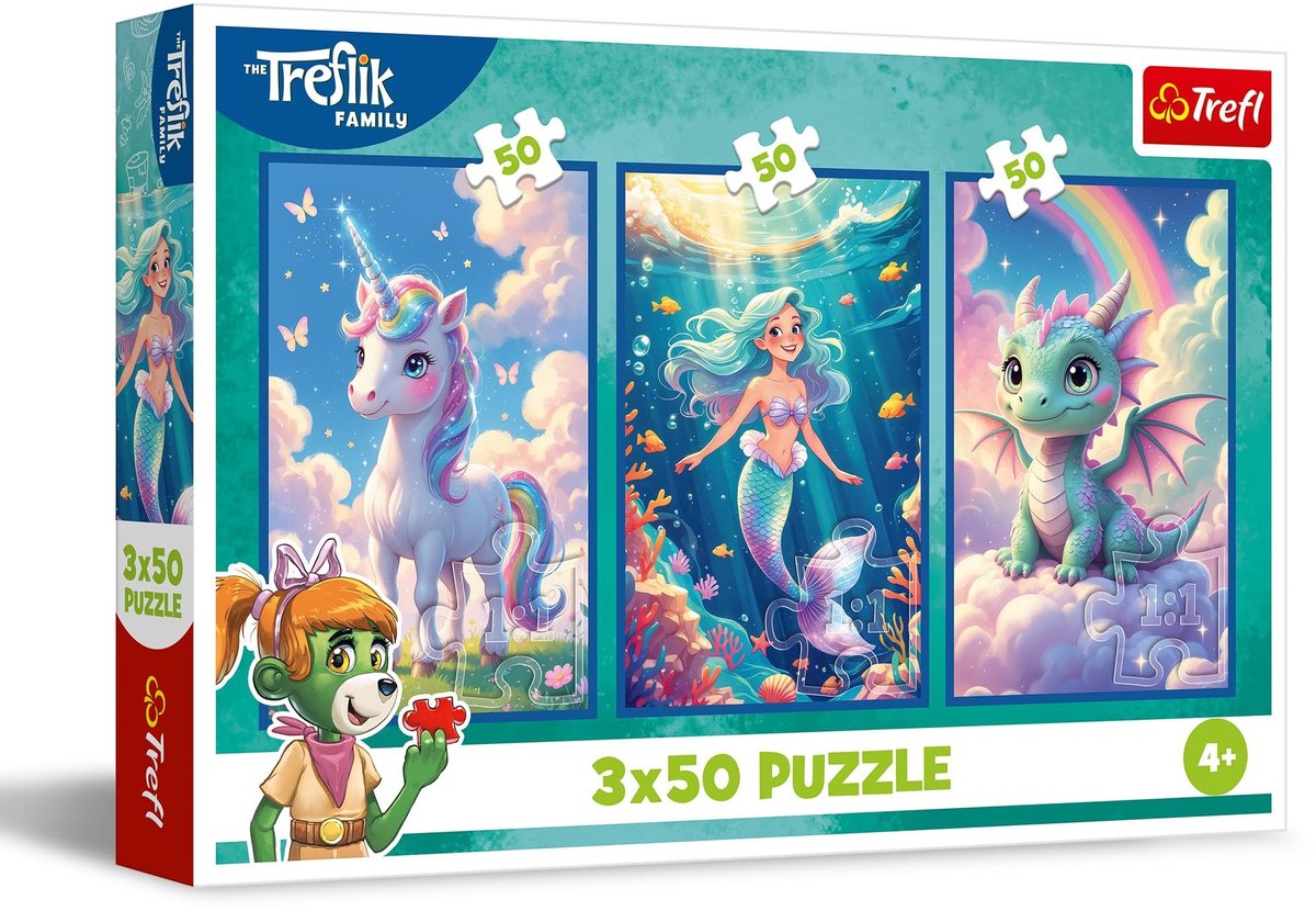 Puzzel 3-in-1 - The Treflik Family - 3 x 50 Stukken