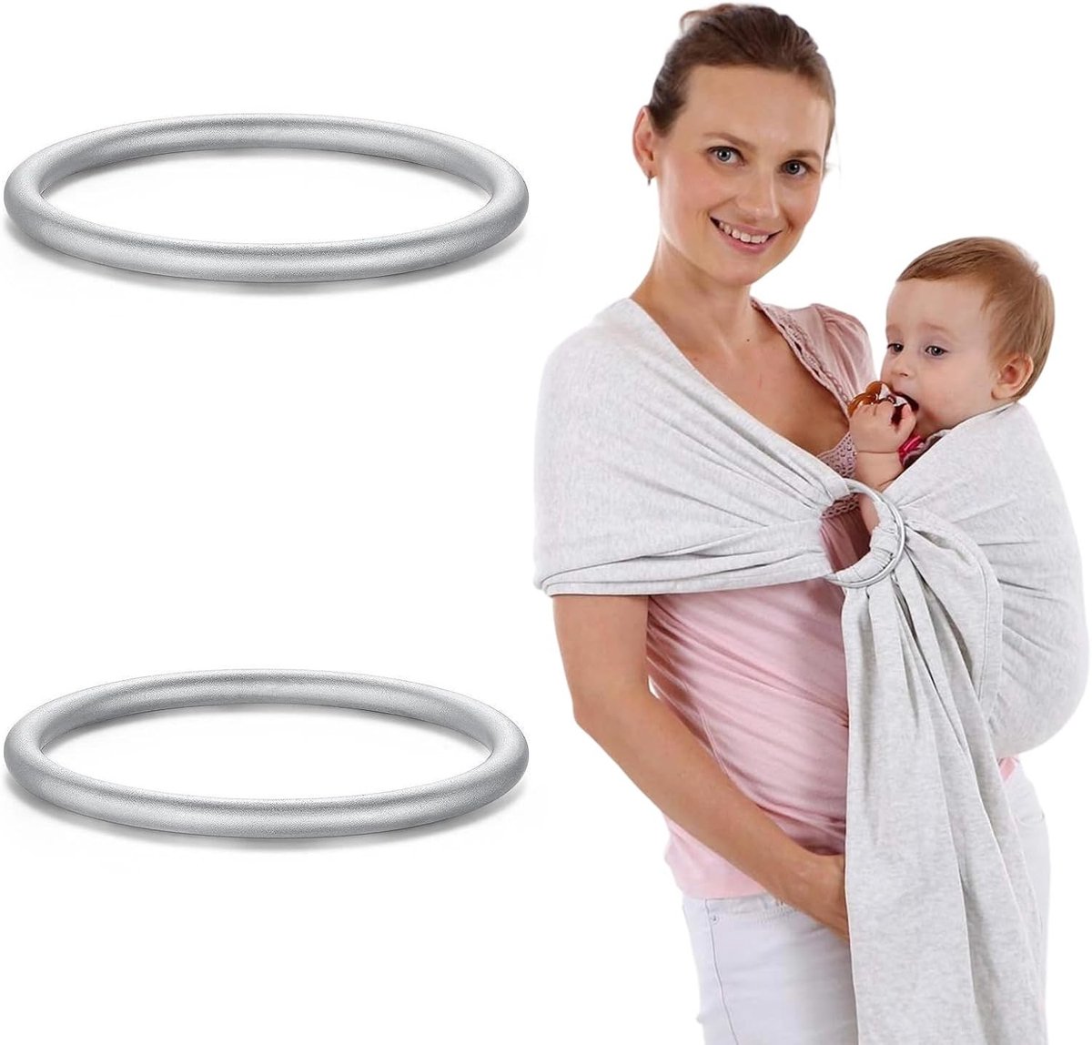 Verstelbare Ring Sling voor Baby's en Peuters - Ideaal voor Buitenshuis, Winkelen en Dagelijks Gebruik met Aluminium Slingringen