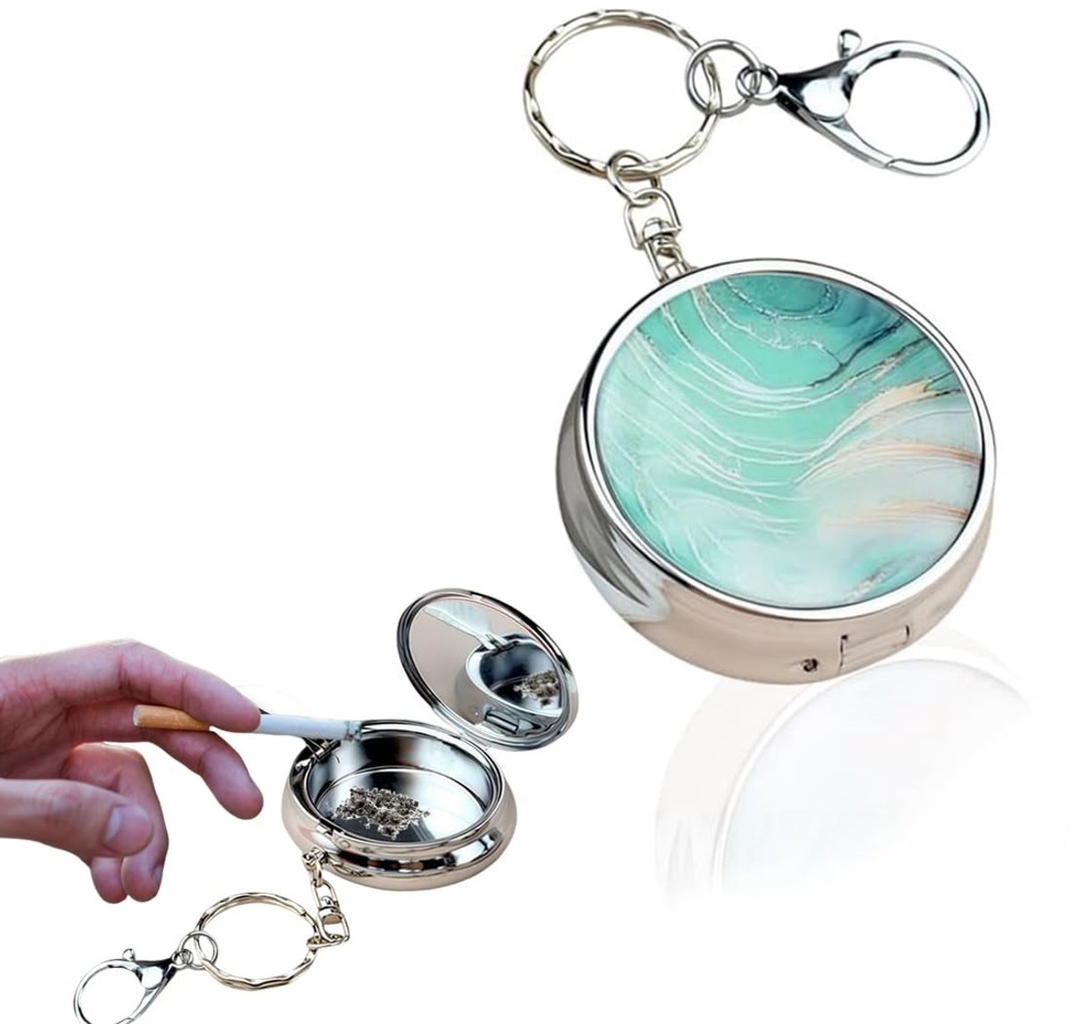 Draagbare Pillendoos met Sleutelhanger - Compact en Geurloos