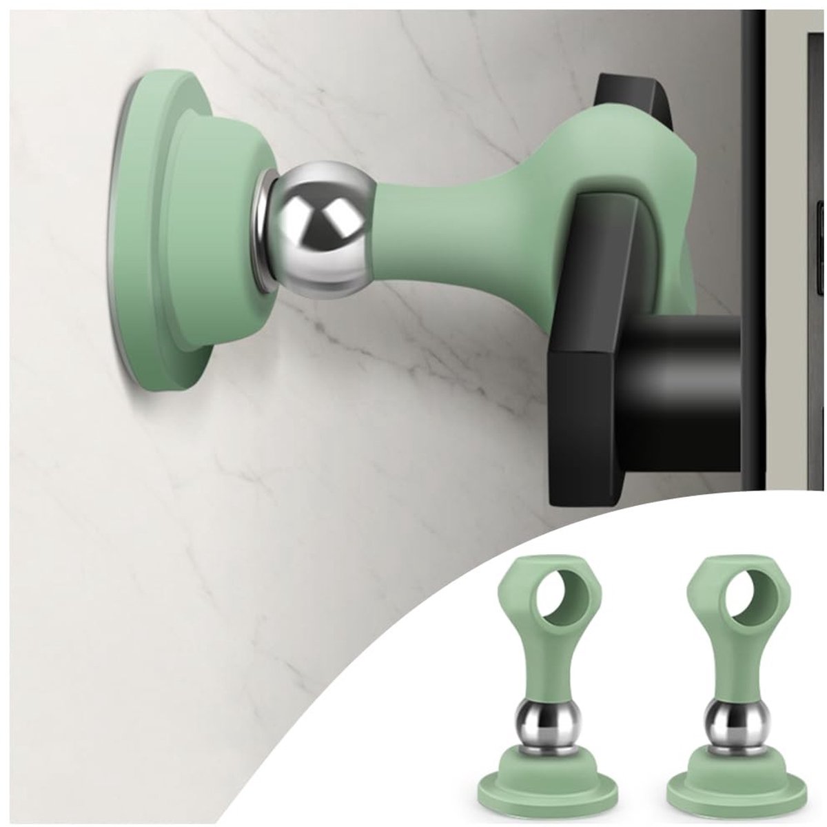 Siliconen Magnetische Deurstoppers - Set van 2 Sterke Magneetdeurstoppers Groen