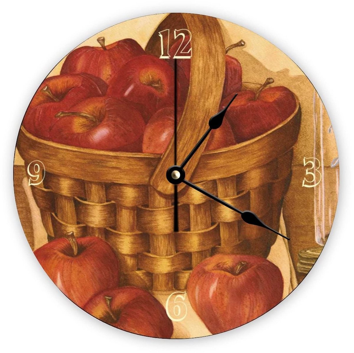 Wandklok - Stille klok zonder tikkende geluiden - Hout - 25 x 25 cm