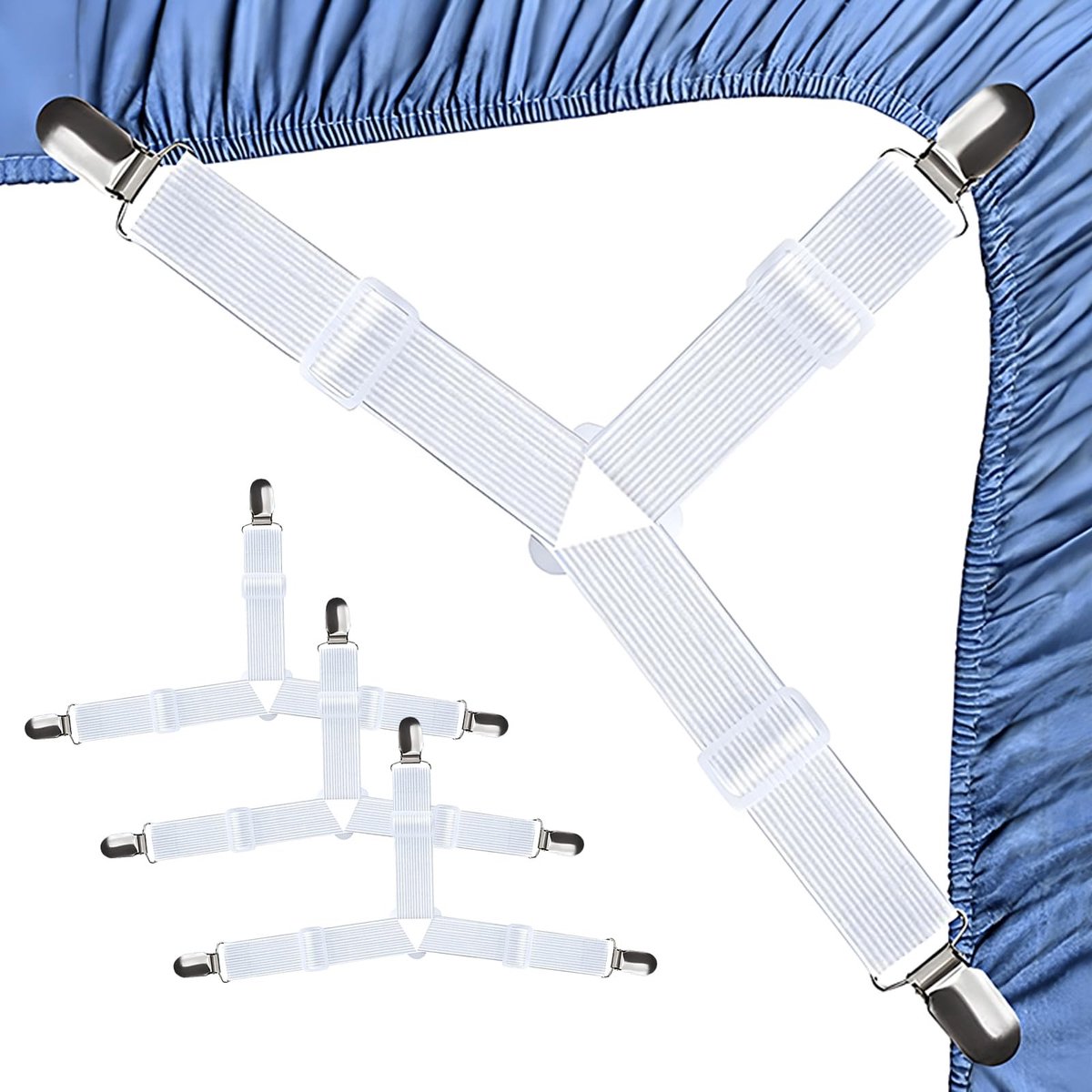 Bed Sheet Clips - 4 Stuks Wit