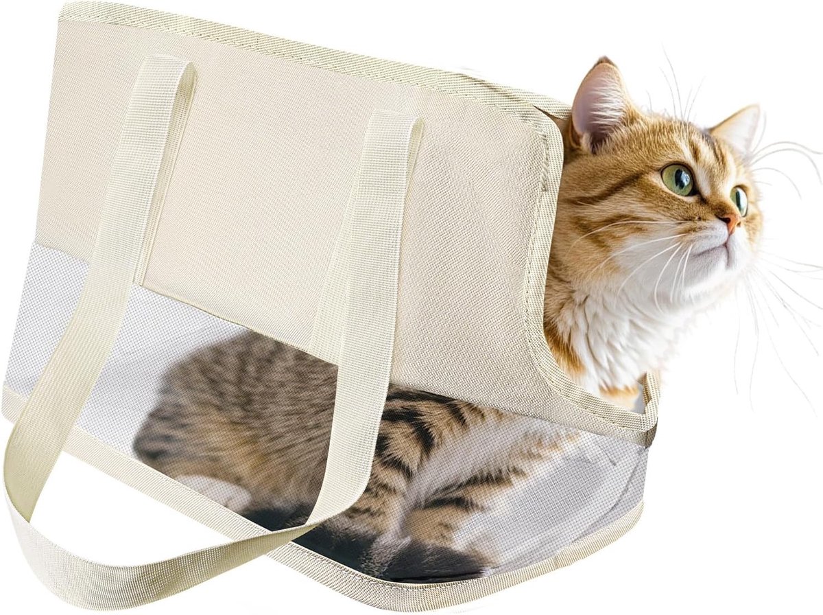 Draagtas voor Kleine Honden tot 5 kg, Ademend Mesh, Ideaal voor Puppy’s en Katten, Handige Reisoplossing