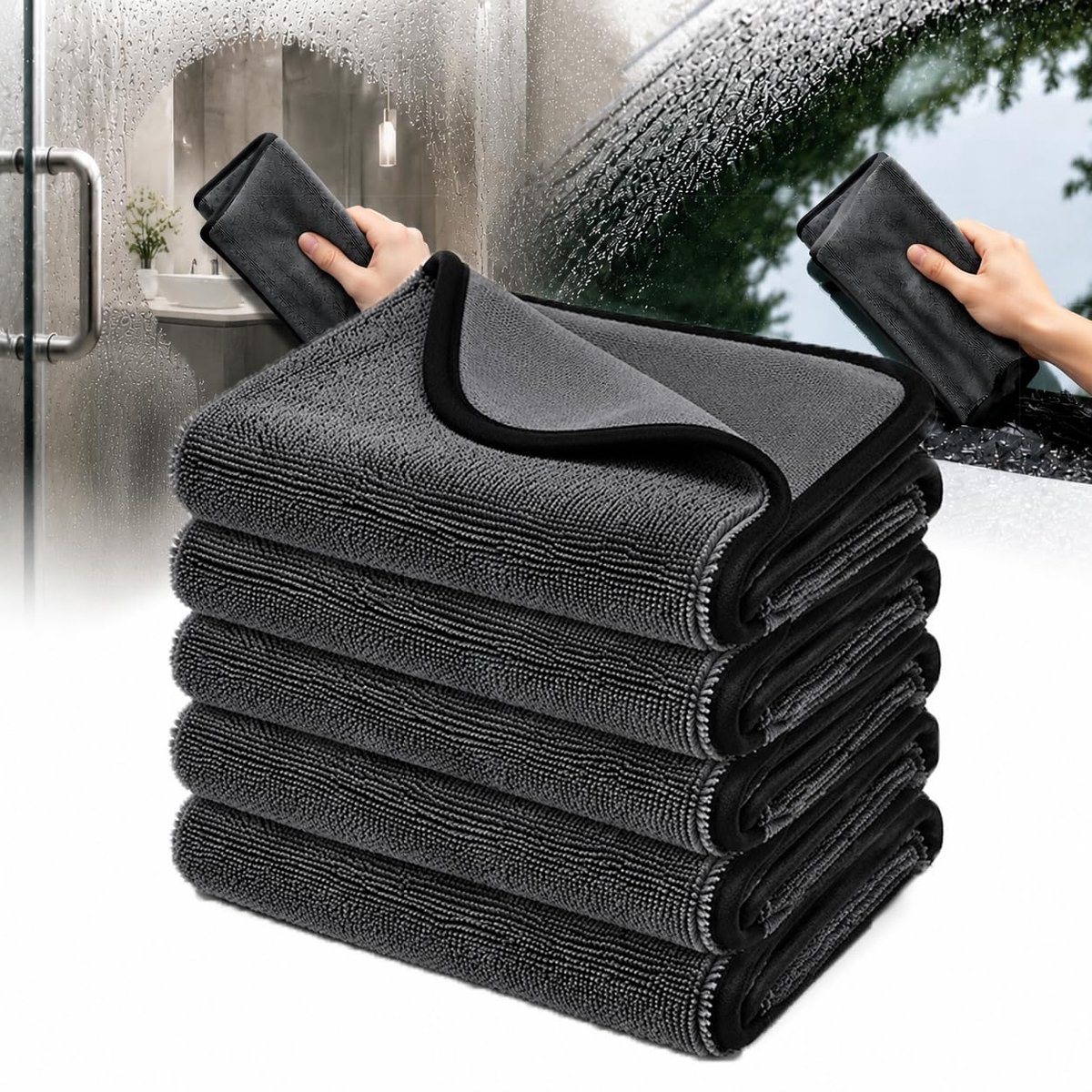 Set van 5 XXL Microvezel Keukendoeken - Absorberend en Pluisvrij voor Keuken, Auto, Ramen en Badkamer - 40 x 60 cm
