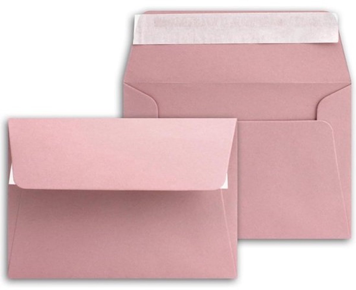 Enveloppen B6 - Papieren enveloppen - Kaarten versturen - Mat oppervlak - 250 stuks - Oudroze