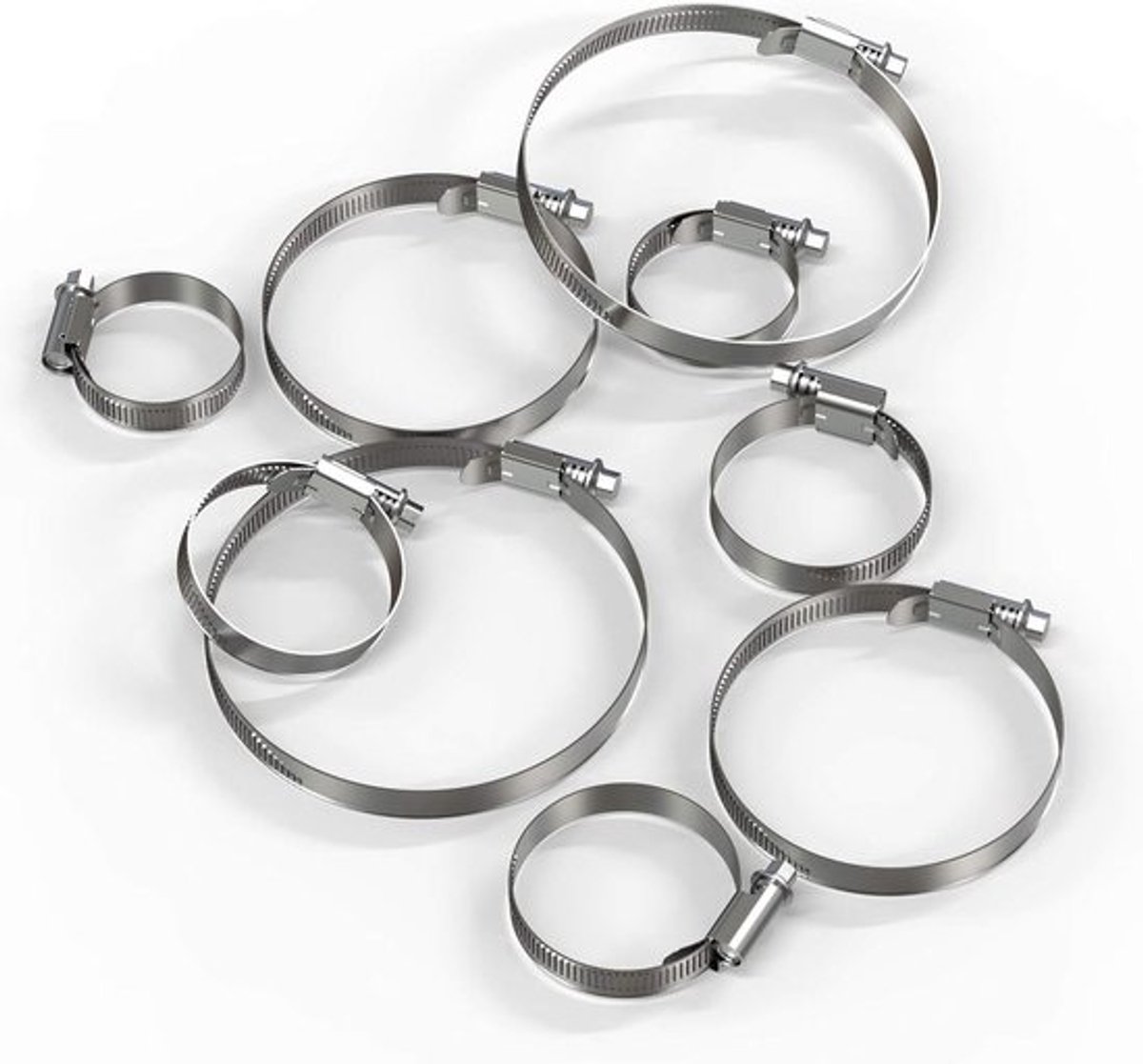 Slangklemmen Roestvrij Staal - Slangklem Set - Leidingen Bevestigen - Hoge Corrosiebestendigheid - 25 - 40 mm - Zilver