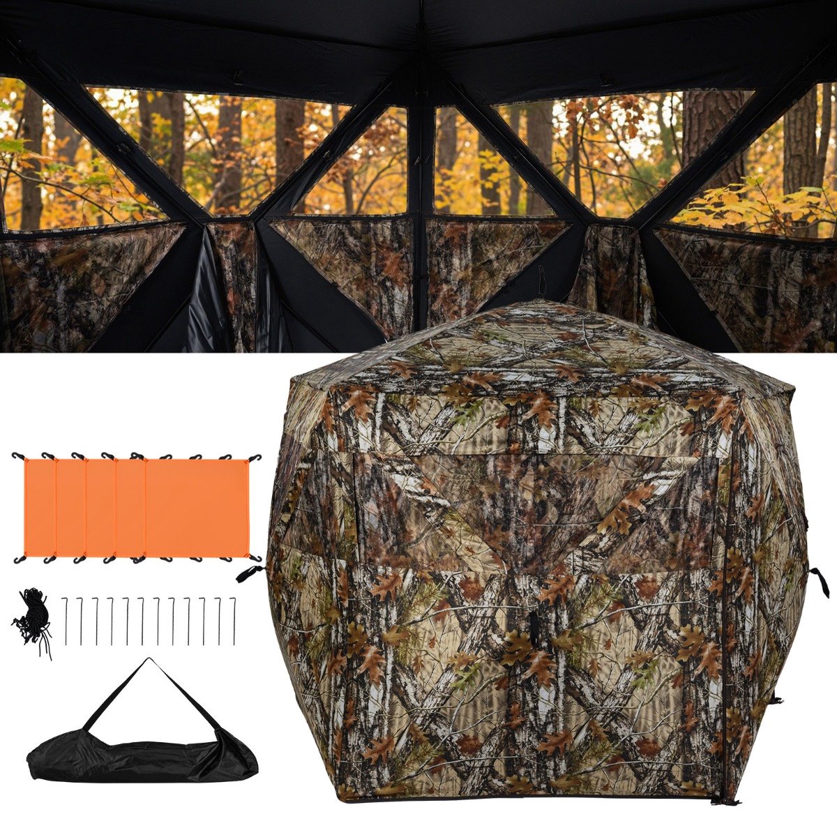 SureDeal® - Kamper - Draagbare Jachttent 4-persoons - 140x140x176 cm - Camouflage