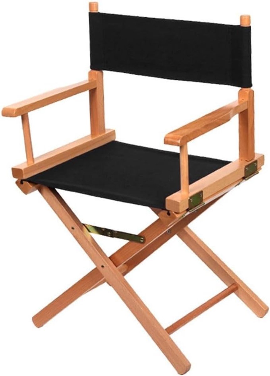 Vouwbare Stoelen Set met Canvas Zittingen voor Regisseursstoelen - Ideaal voor Buiten, Camping en Evenementen (Zwart)