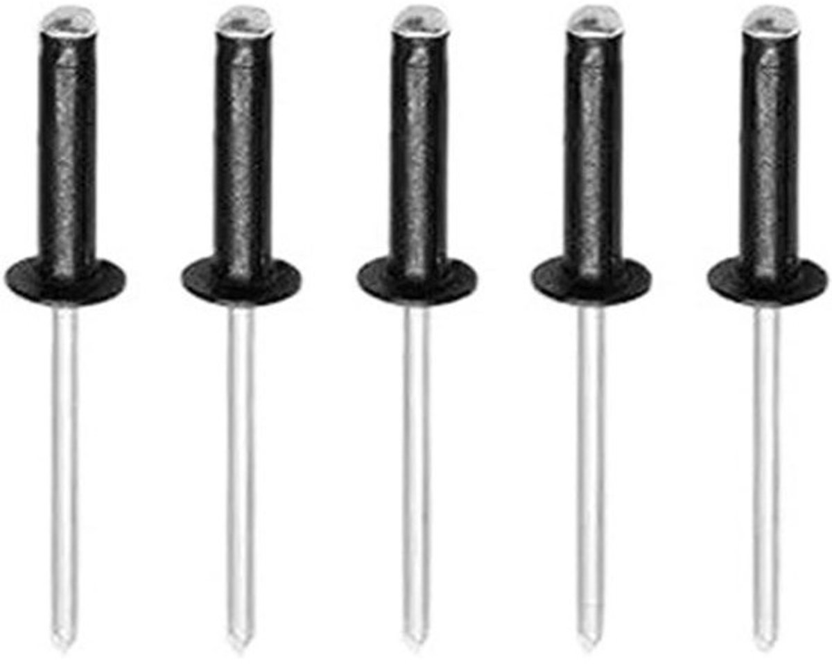 Blinde Klinknagels - Popnagels Aluminium - Bevestigen van Platen - Enkelzijdige Installatie - 50 stuks - Zwart