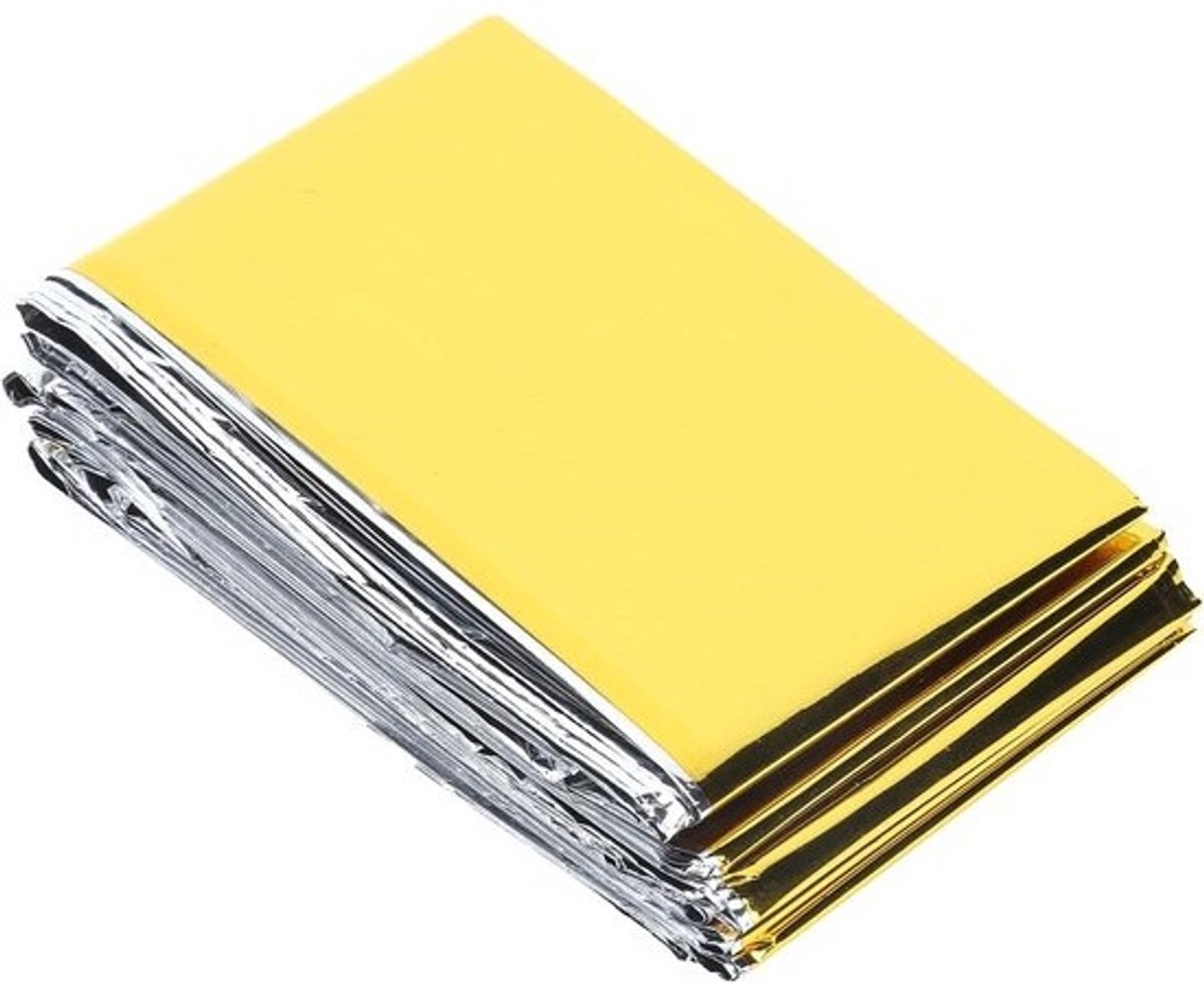 Nooddeken - Ruimte deken Thermische deken - Kamperen en wandelen - Hoge warmte-retentie - 160 x 210 cm - Zilver