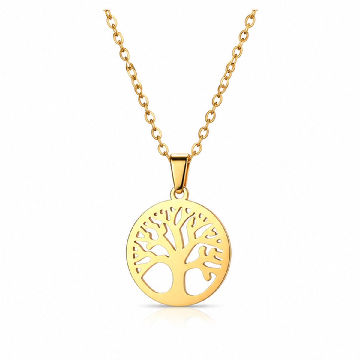LGT JWLS - Dames ketting - Goudkleurig edelstaal - Levensboom