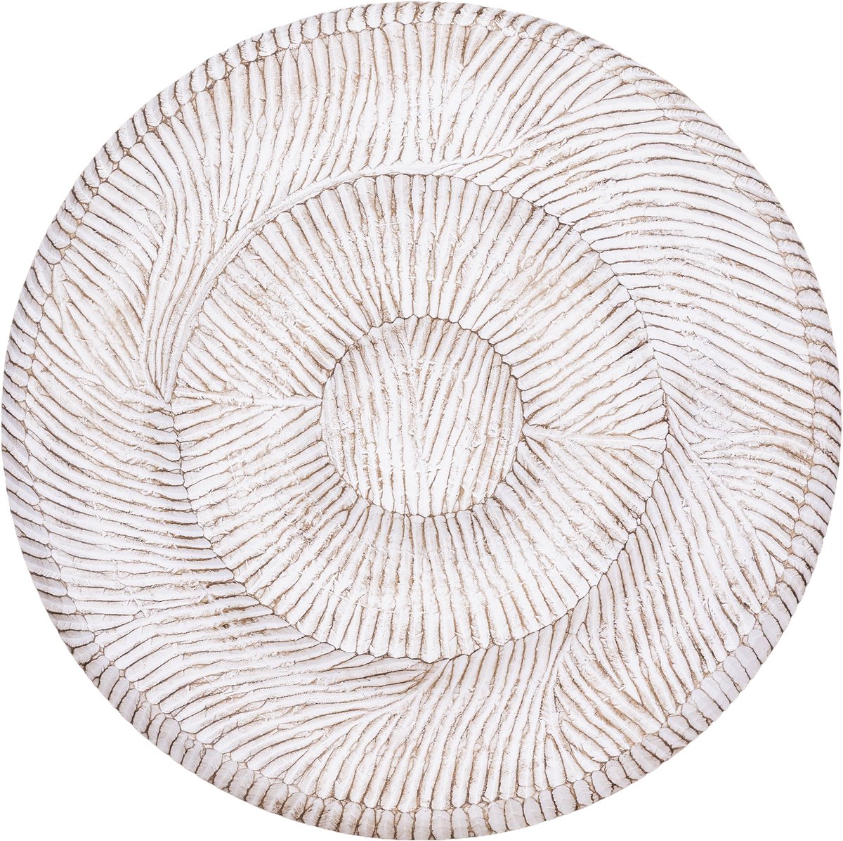 PTMD Zoelle Off White MDF Carved Circle Wall Panel M