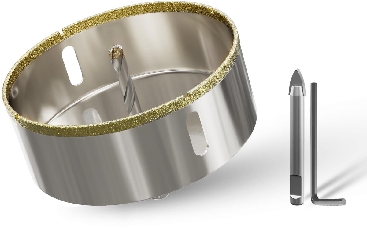 Diamantgatboor 110 mm met 2 Centreringsboren - Voor Tegels en Keramiek