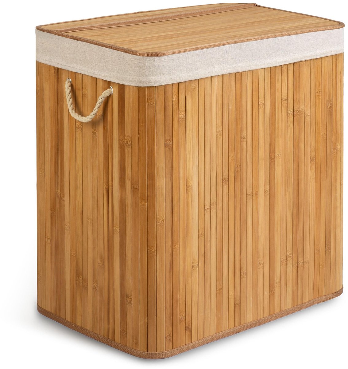 Bamboe Wasmand met 3 Compartimenten - 150 Liter - Beige