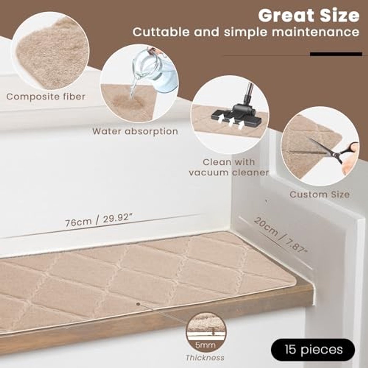 Antislip Trapmat Set van 15 - Zelfklevende Binnenmatten