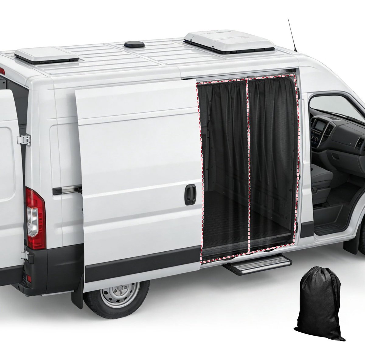 Insectennet voor Camper en Van - Zwart, 180 x 150 cm