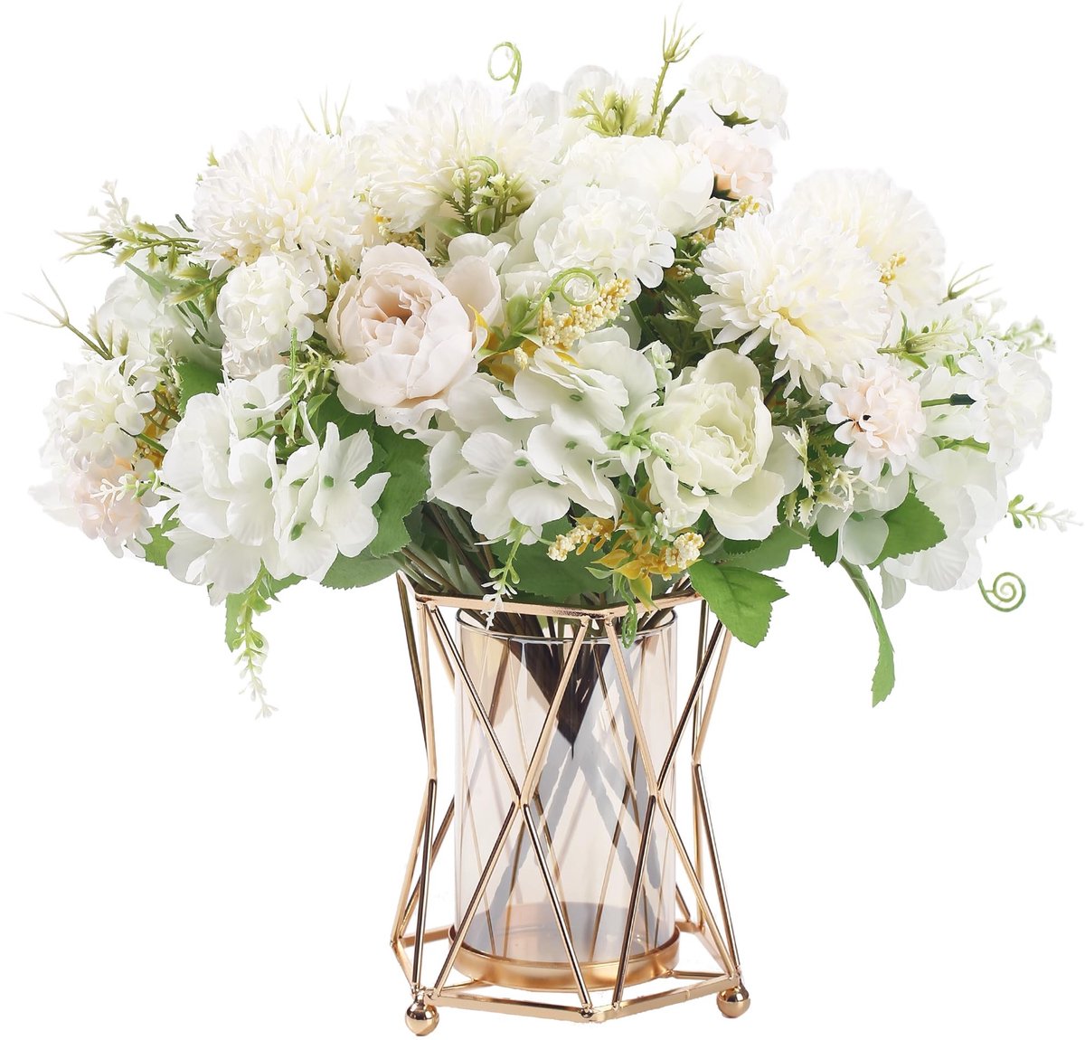 Kunstbloemen Set - 4 Stuks Witte Pioenrozen voor Huisdecoratie