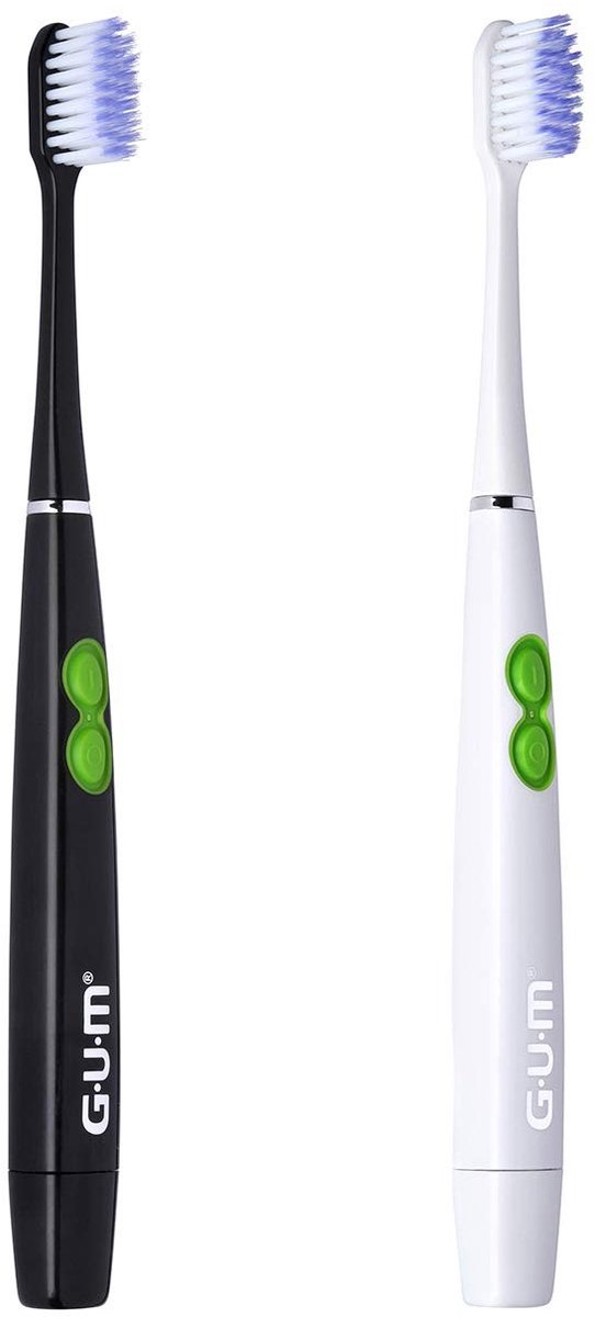 Sonic Tandenborstel ActiVital met Batterij - Wit/Zwart, Set van 2