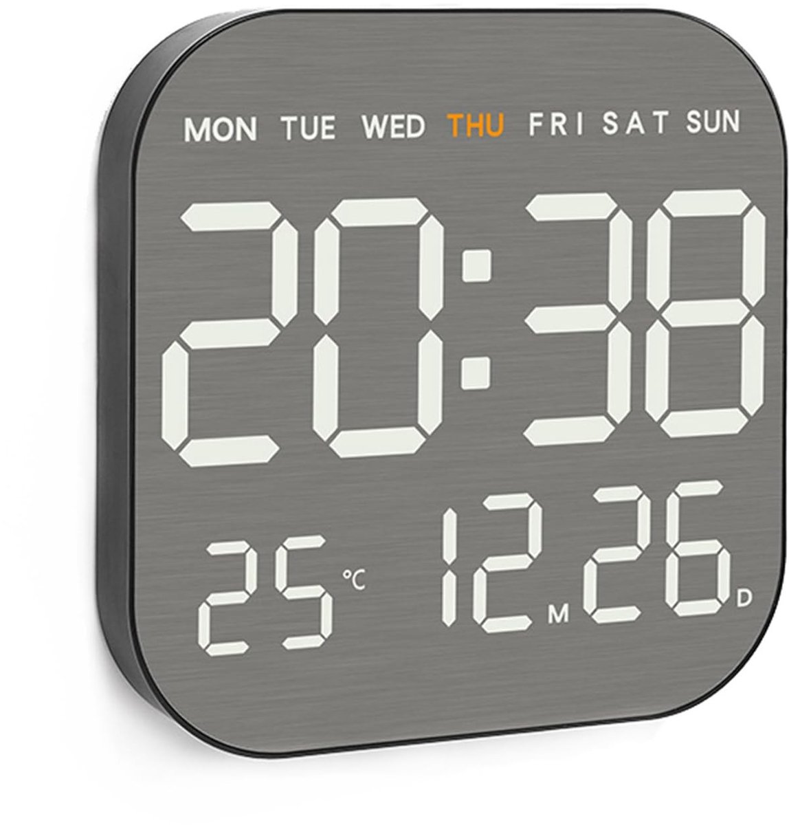 Digitale Wandklok met Temperatuurweergave - Zwart
