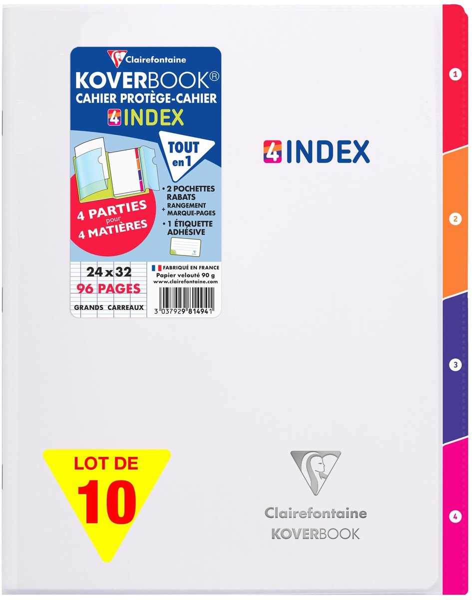 Koverbook met index - Transparant polypro, A4, 10 stuks
