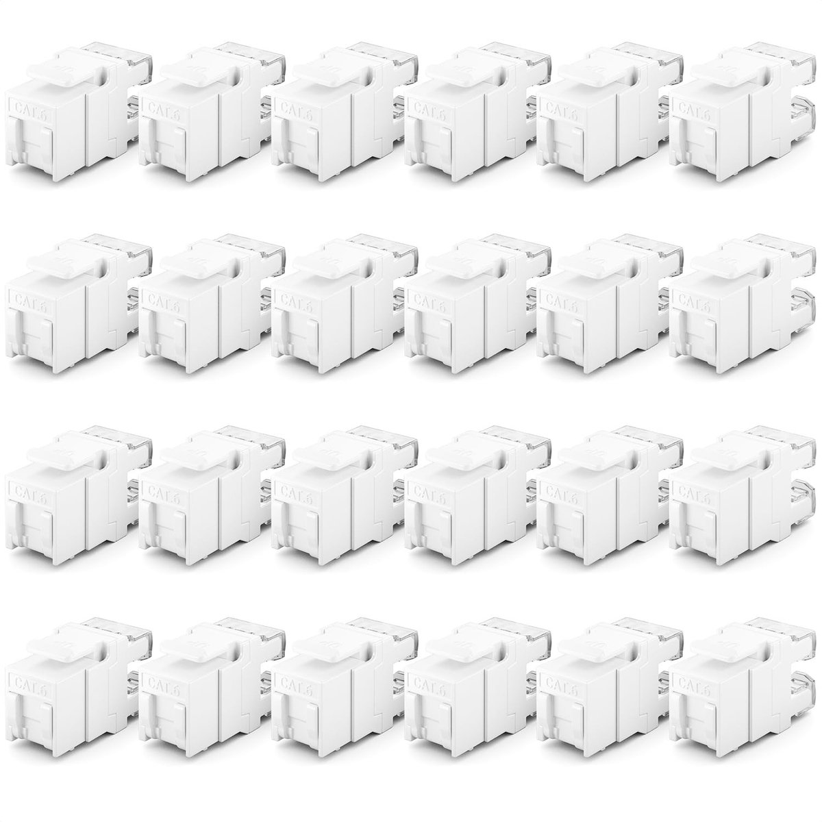 CAT6 Keystone Jack Module RJ45 - Set van 24 Stuks - Wit