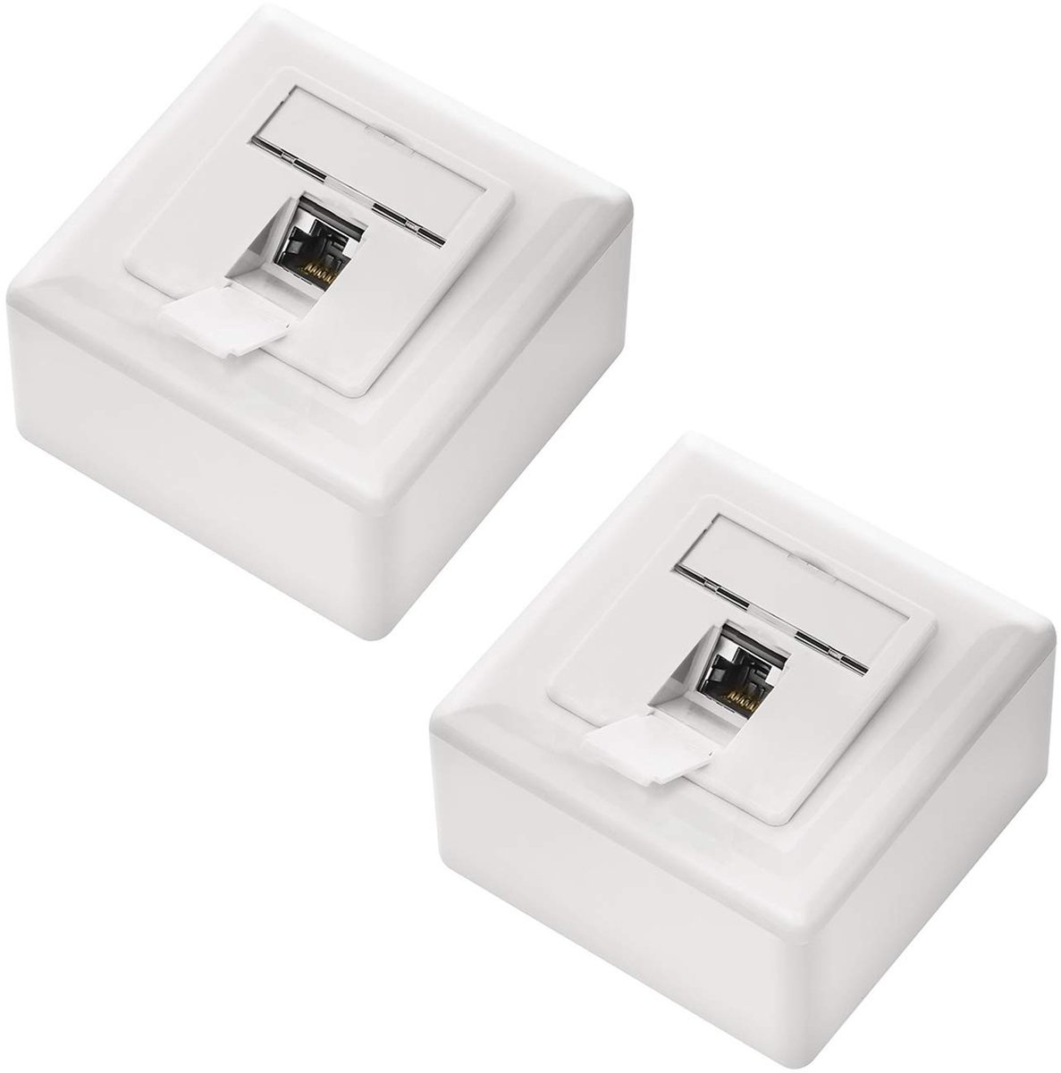 CAT6a Universele Netwerkdoos - 1x RJ45 Poort - Wit