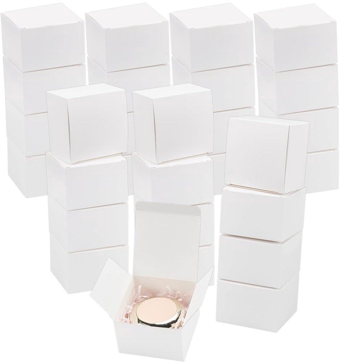 Papieren geschenkdozen - 100 stuks wit