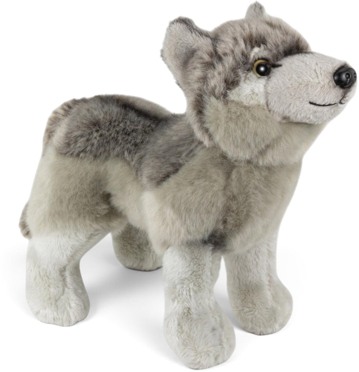 Pluche Wolf Staand - Grijs/Wit/Zilver 20 cm