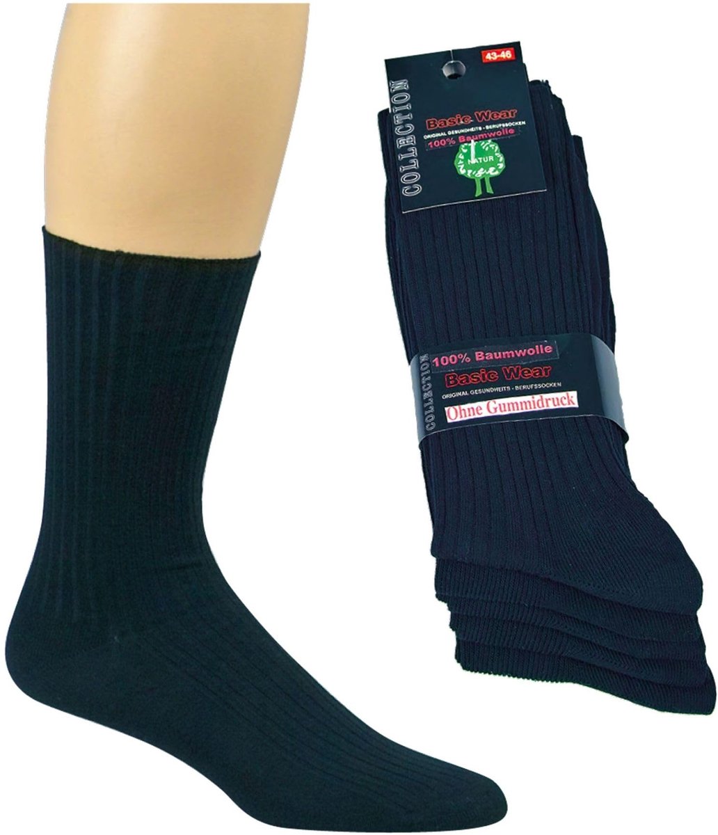 Professionele Beroepssokken - 100% Katoen - Zwart/Wit/Blauw