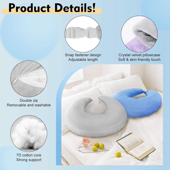 SnelShoppen - Ergonomisch Crealis Kussen, Ondersteunend Gaming Kussen, Lichtgewicht Armsteun, Hook Cushion, Grijs, Perfect voor Gaming en Lezen van snelshoppen — afbeelding 2