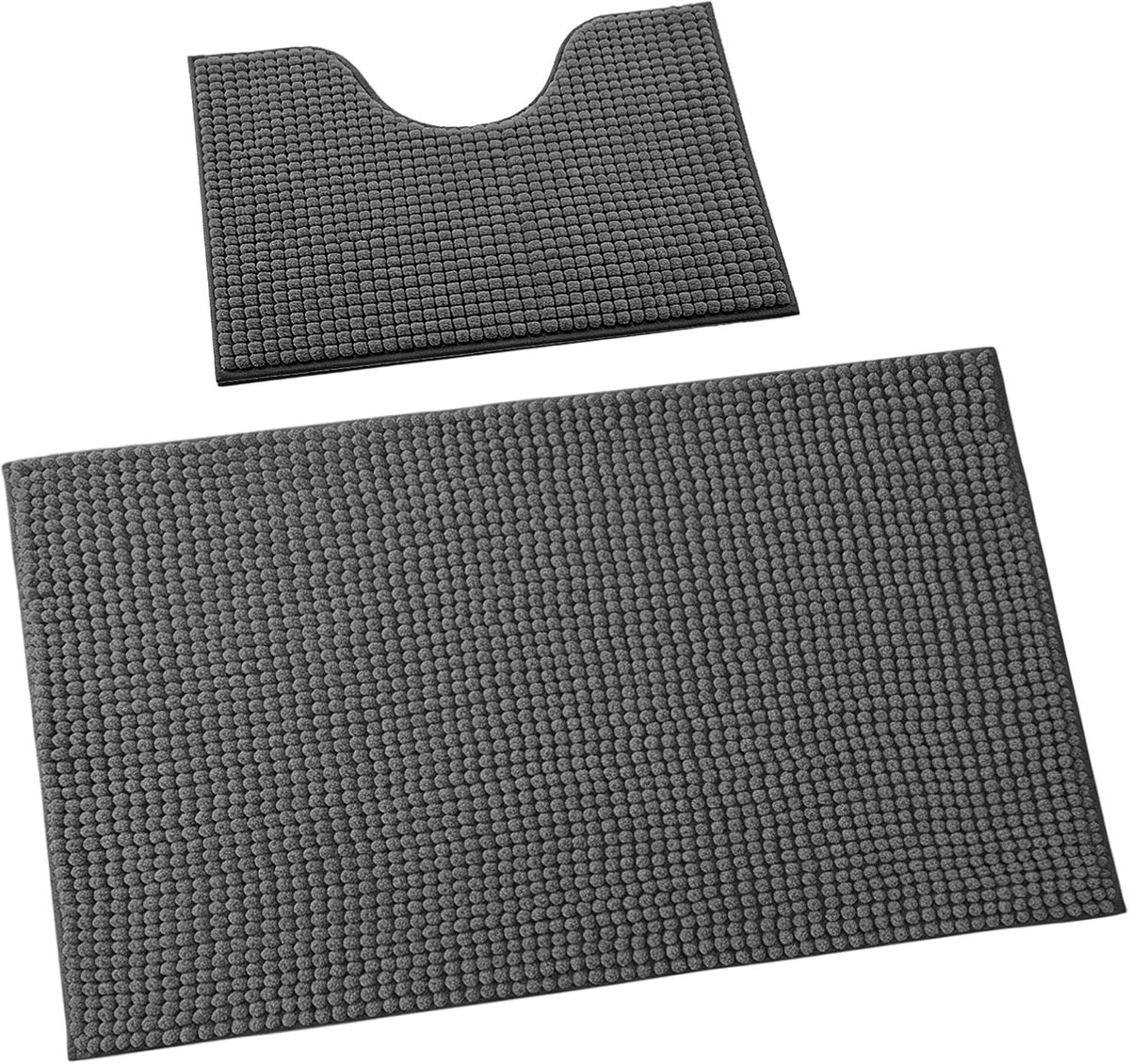 flintronic Antislip badkamertapijt, badkamertapijt met wc-gat, zacht en comfortabel, super absorberend - ShopVlot