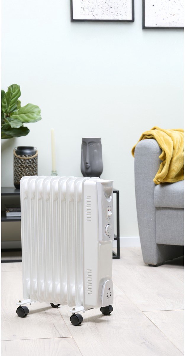 alpina Olieradiator 2000W – Elektrische Radiator met Instelbare Thermostaat – Oliegevulde Radiator met Koord Opbergruimte, Instelbare Temperatuur en Oververhittingsbeveiliging – foto 3